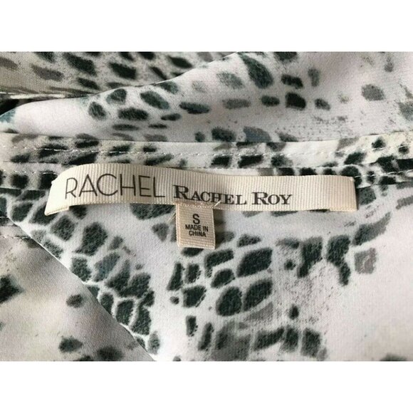 RACHEL ROY Sleeveless Blouse Snakeskin Print Size Small Asymmetrical Hem - Picture 5 of 6